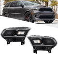 LED Headlight Assembly for Dodge Durango (2021–2023) Black with Halogen Turn Signal