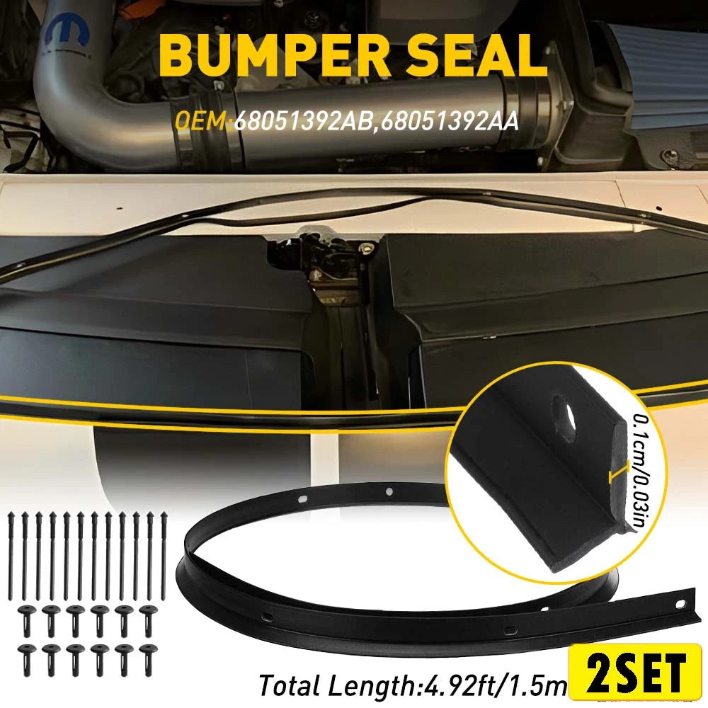 Set of 2 Front Bumper Seal & Rivets for Dodge Challenger (2008–2022) 68051