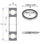 Deep Groove Ball Bearing 6817 for Scooter Skateboard Wheel (P0 85x110x13mm)