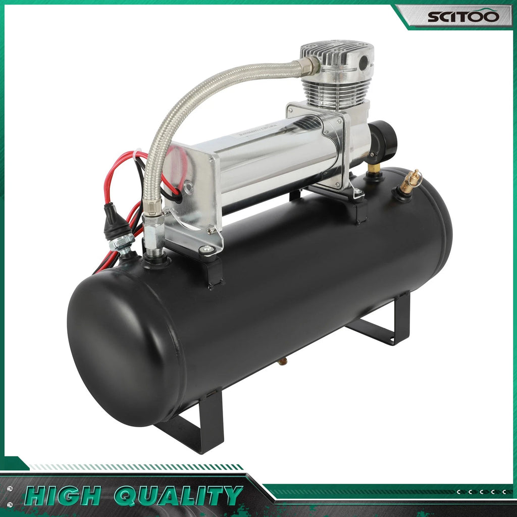 Train Horn Onboard System Kit with 12V Compressor & 2.5 Gal Air Tank