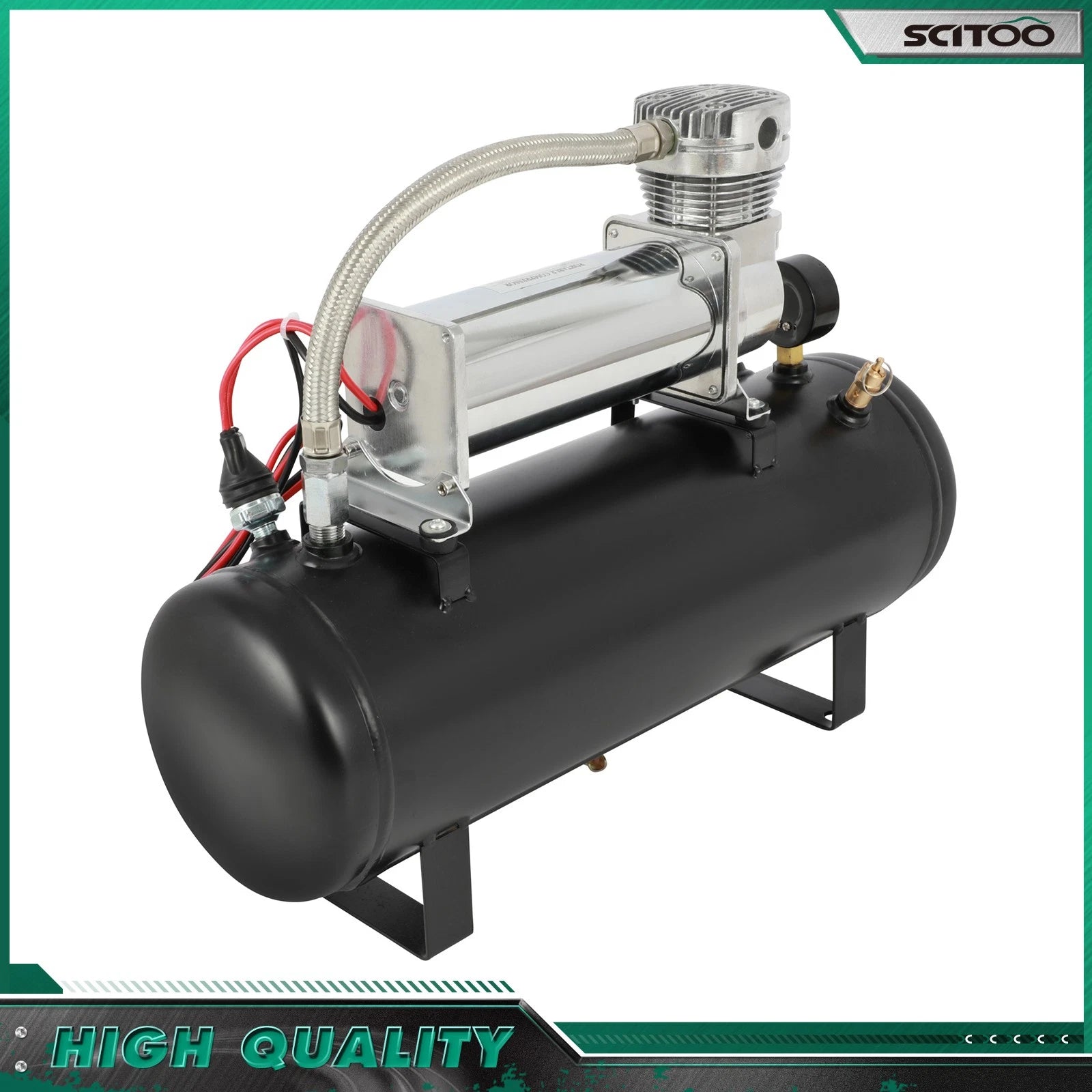 Train Horn Onboard System Kit with 12V Compressor & 2.5 Gal Air Tank