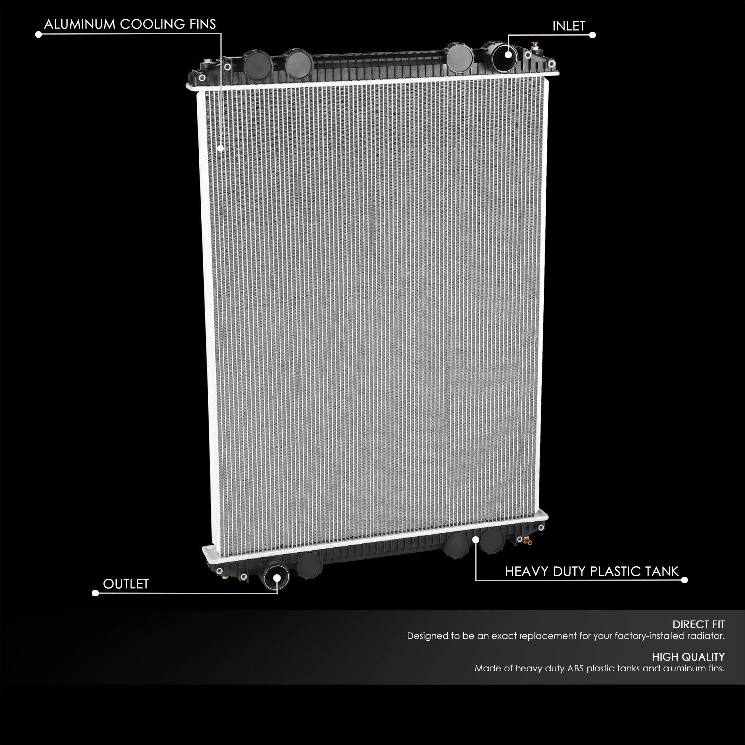 OE Style Aluminum Radiator for Freightliner Century Class/Columbia (2003–2007)