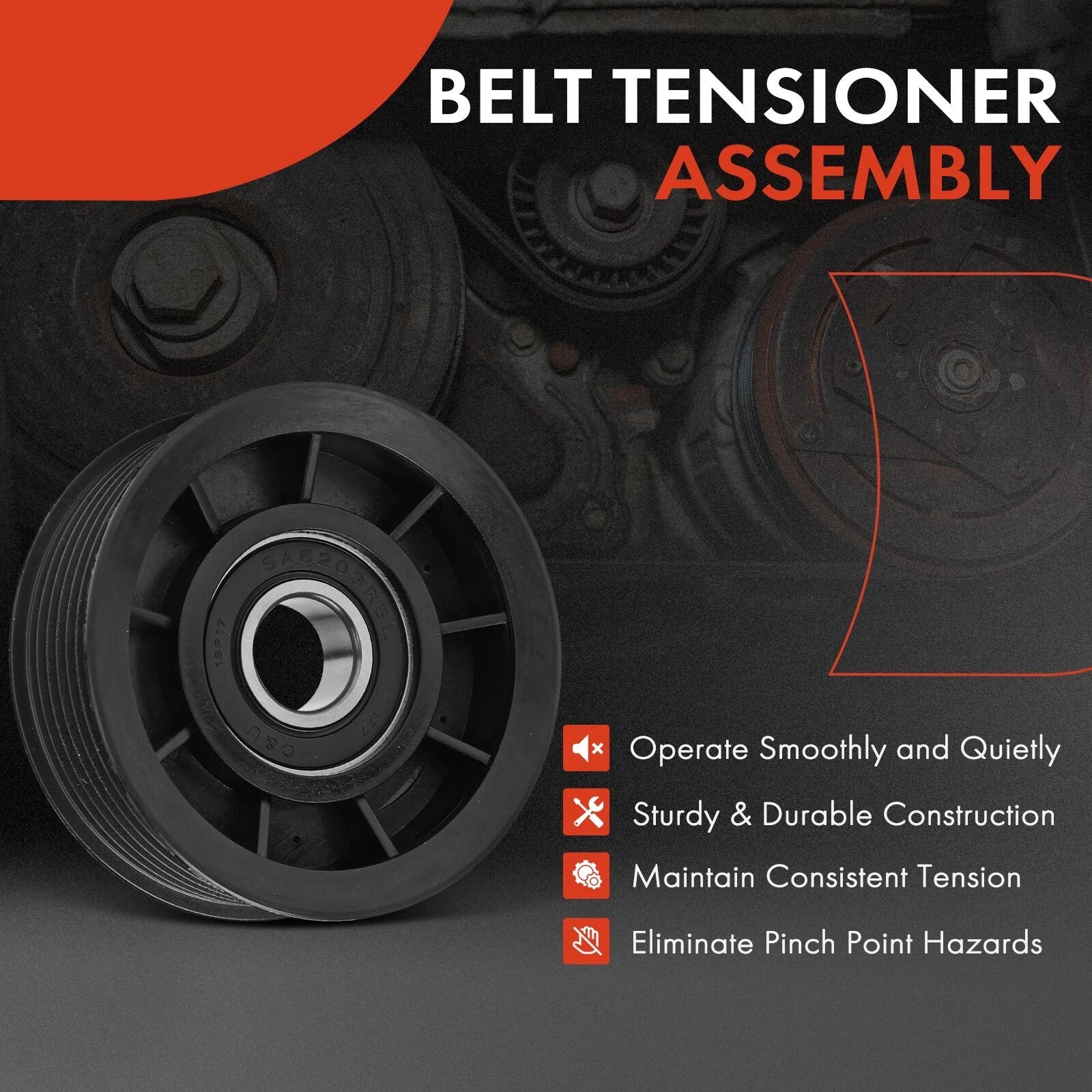Belt Tensioner Pulley for Dodge B150 B250 Durango Ram 1500 2500 (1994–2003)