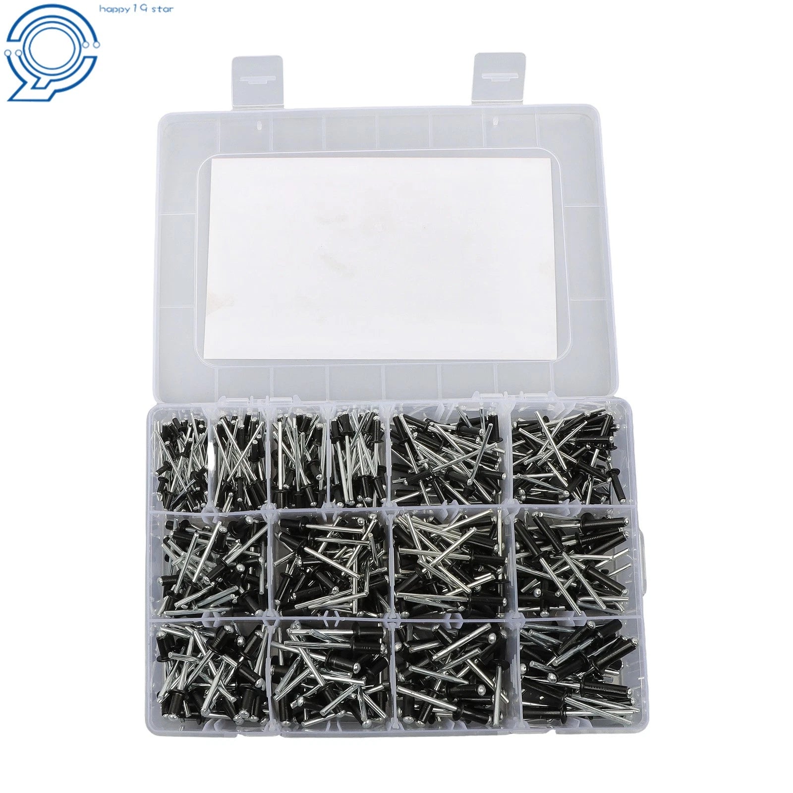 Set of 500 Black Rivets for Automotive Applications (Various Sizes)