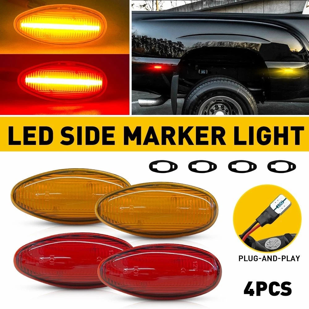 4X LED Side Marker Light 15793902 for Chevy Silverado 2500HD 3500HD (2001–2014)