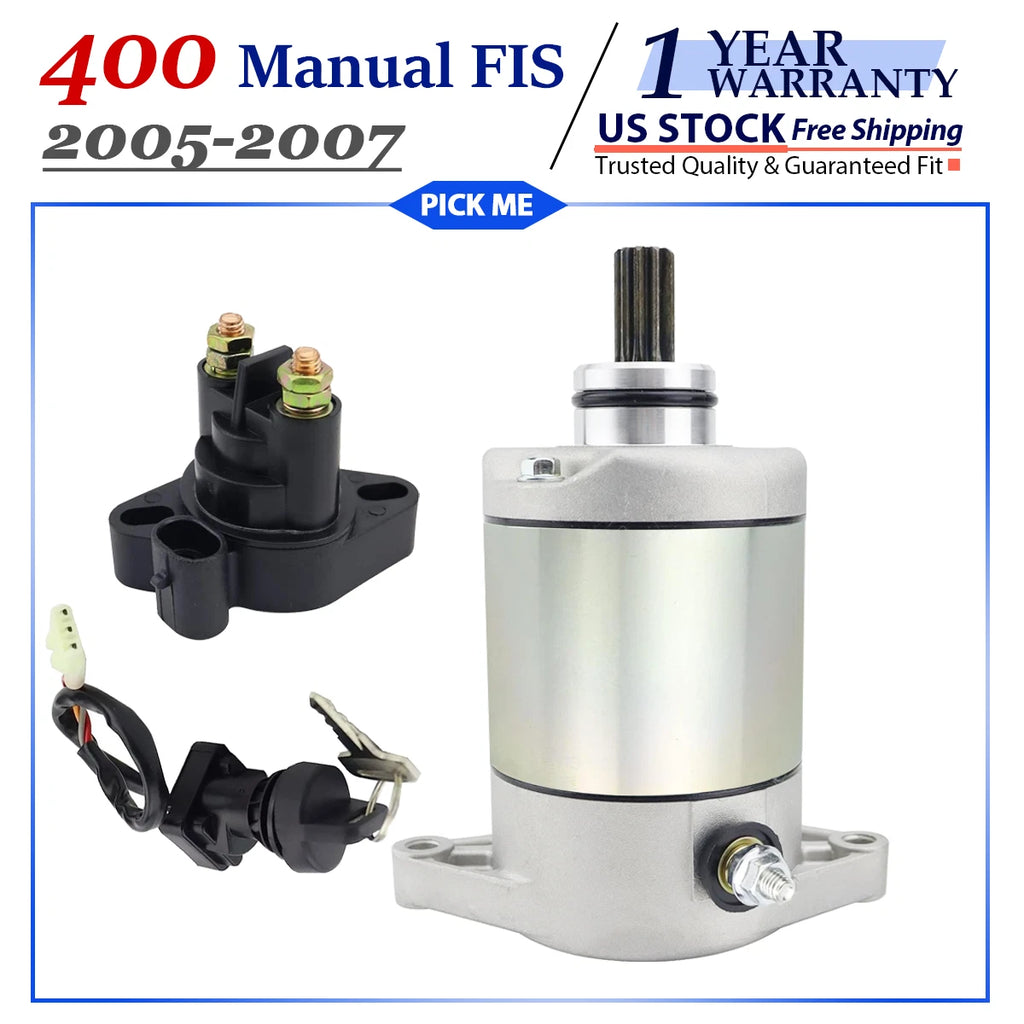 Starter with Relay & Ignition Switch for Arctic Cat 400 Manual FIS 4x4 (2005–2007)