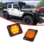 2X Amber LED Front Side Marker Signal Lights for Jeep Wrangler JK (2007–2018)
