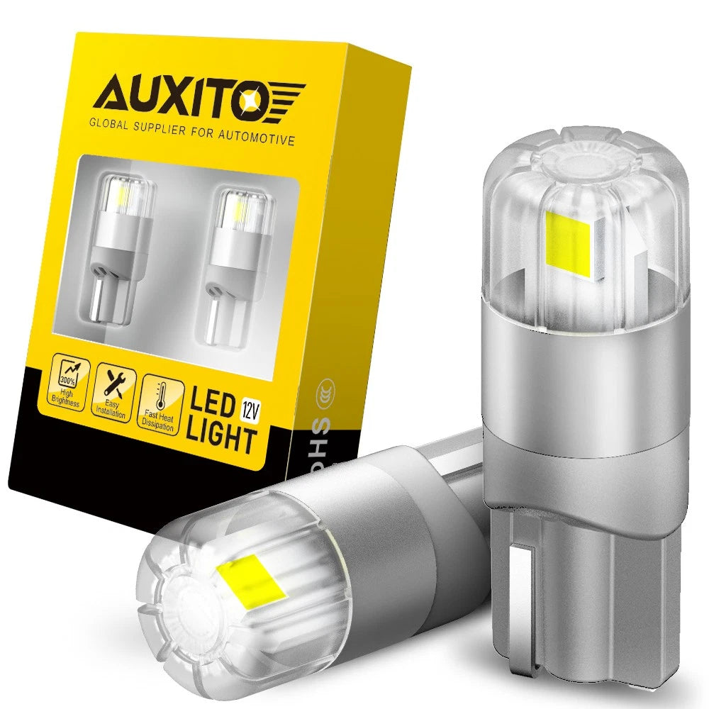 Set of 2 AUXITO T10 LED Light Bulbs 192 168 194 2825 W5W 6000K