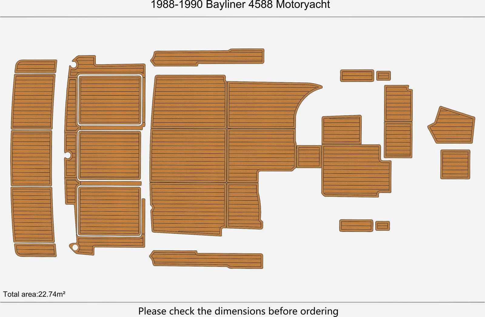 Seadek Swim Platform Cockpit Pad for Bayliner 4588 (1988) - EVA Flooring