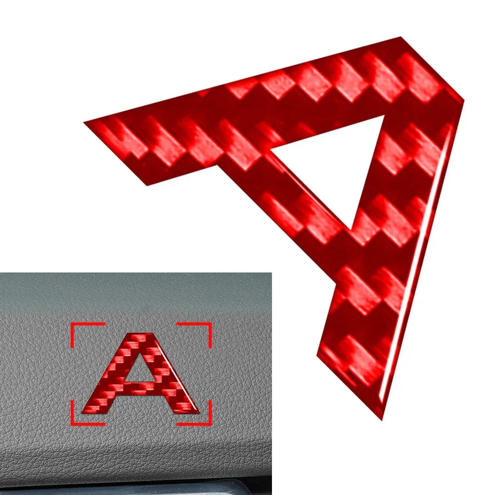 1pc Carbon Red Alphabet Letter Decals Sticker for Car Badge Emblem
