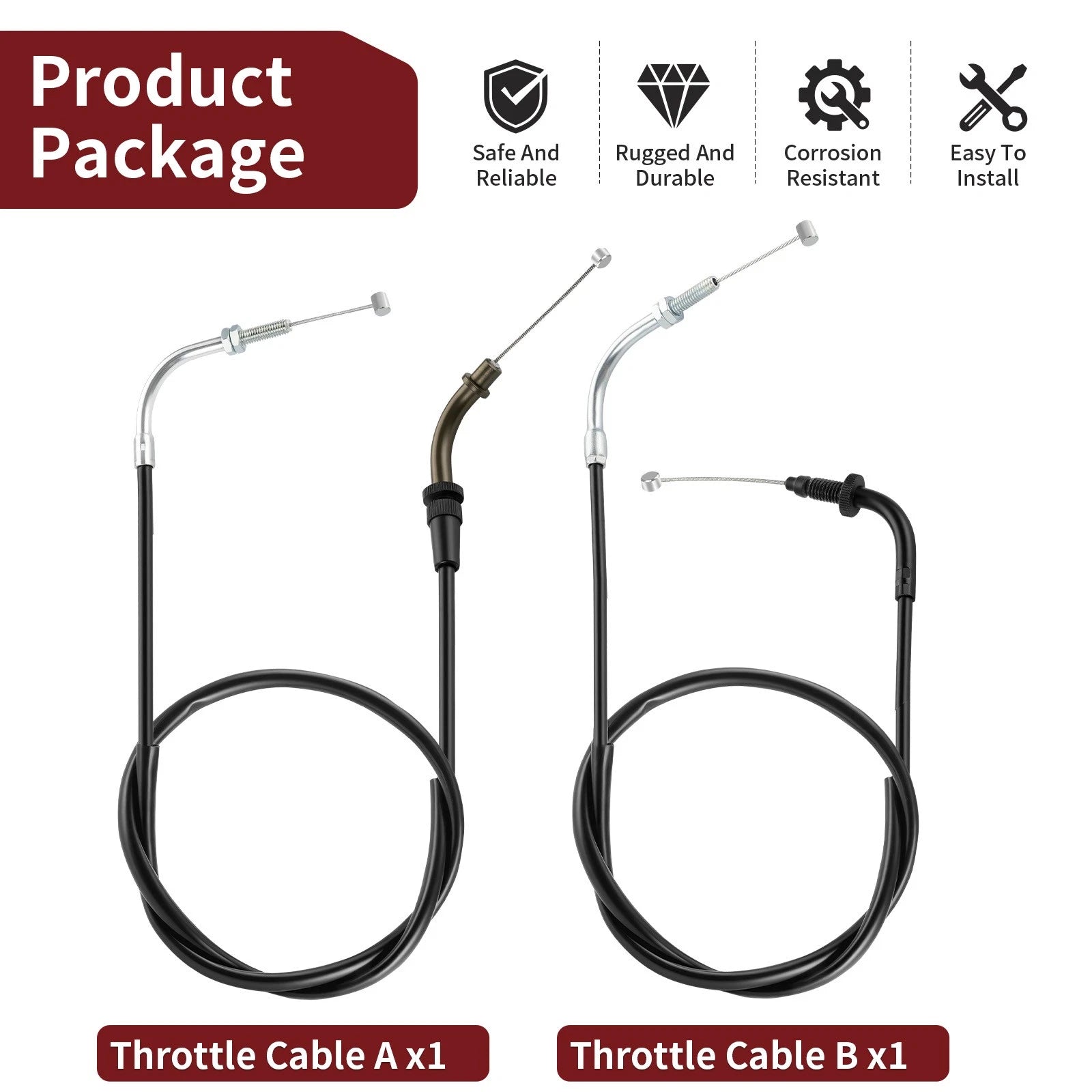 Throttle Cable Set for Yamaha V Star 250 XV250 (2008-2024)