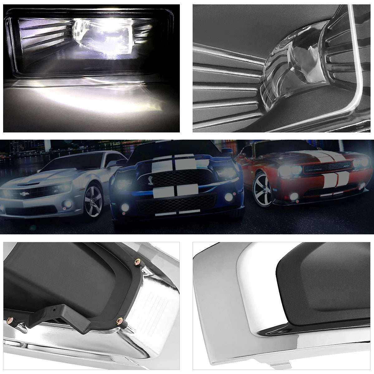 High-Power LED Fog Lights + Bezels + Switch for GMC Yukon XL (2015–2018)