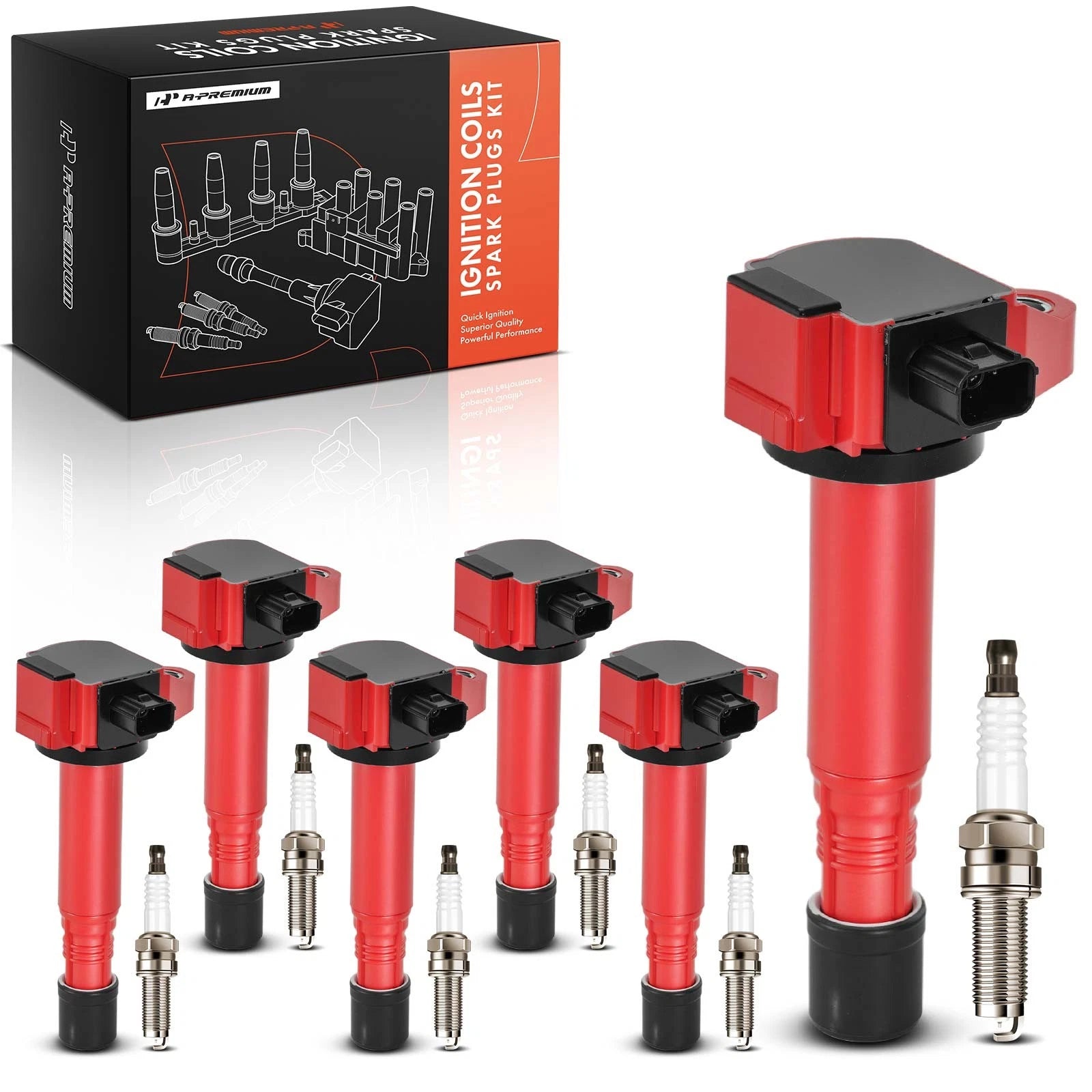 Set of 6 Ignition Coils & 6 Iridium Spark Plugs for Honda Accord (2013–2017)