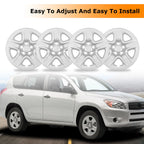 Set of 4 17" Silver Wheel Hub Caps for Toyota RAV4 (2006-2012)