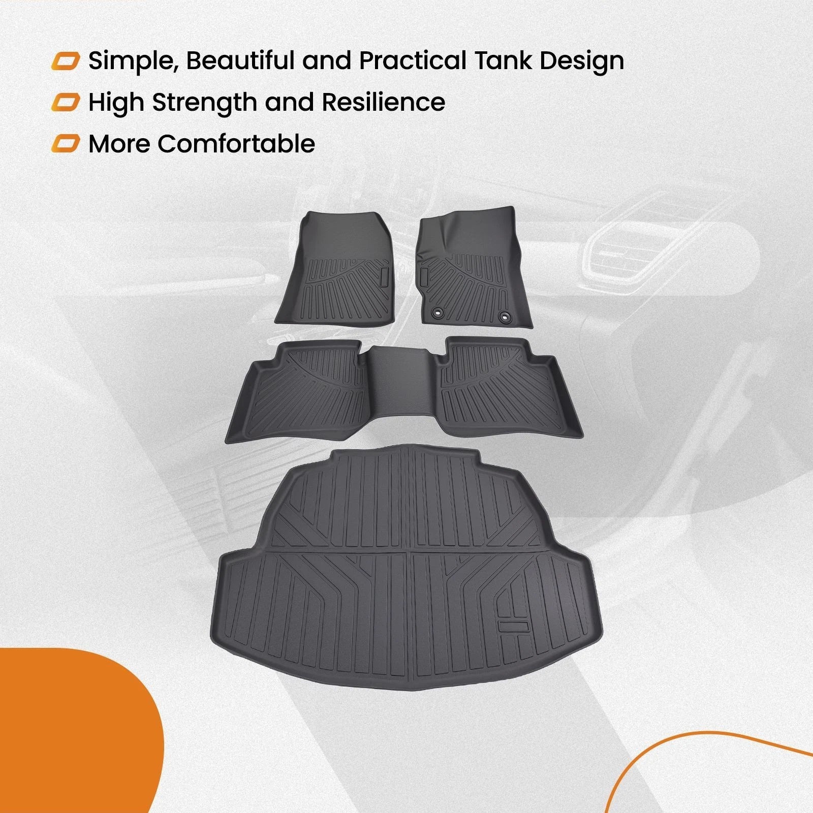 Set of 4 Carpet Floor Mats & Cargo Liner for Toyota Corolla Sedan (2020–2025)