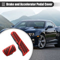 Set of 2 Brake Accelerator Pedal Covers for Chevrolet Camaro (2016–2022) Black Red