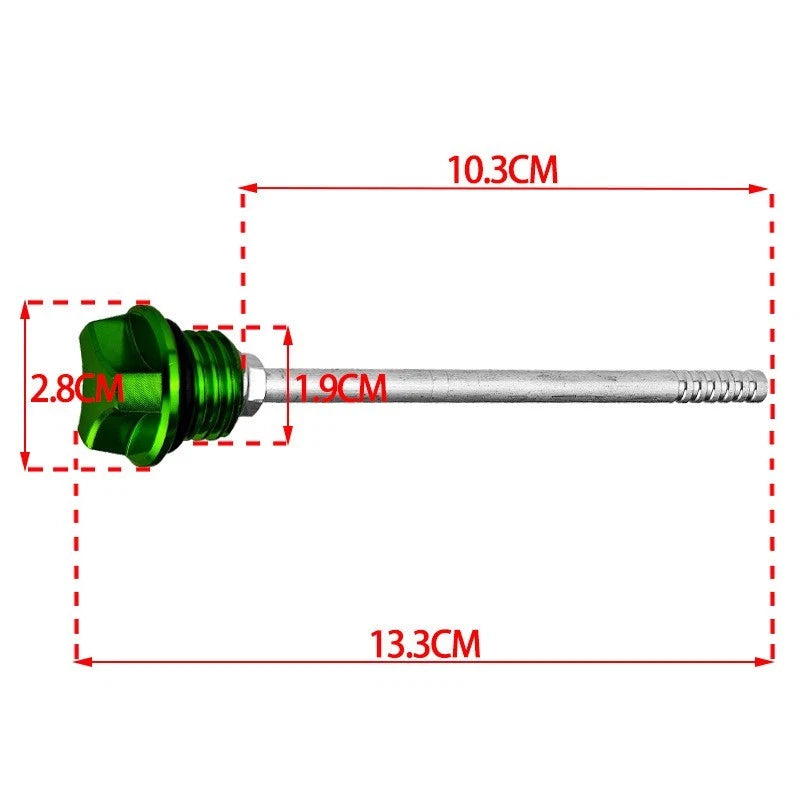 Oil Level Dipstick for Motorcycle (Aluminum Alloy, Non-Slip Grip)