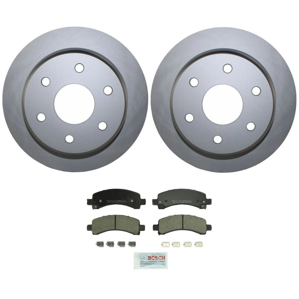Rear Brake Kit 330mm Disc Rotors & Bosch Ceramic Pads for Cadillac Chevrolet GMC