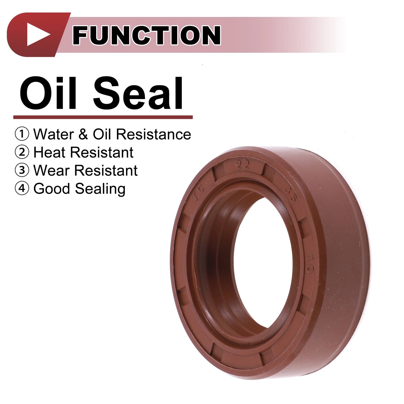 2X Oil Seal Rotary Shaft Seal FKM Rubber 22x35x10mm for Various Models