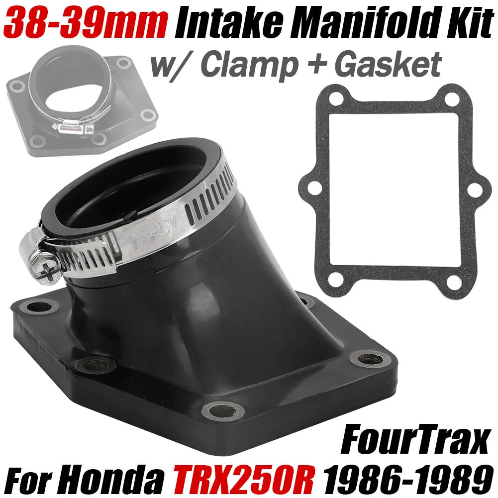 Intake Manifold Kit & Carb Boot Clamp Gasket for Honda TRX250R (1986–1989)