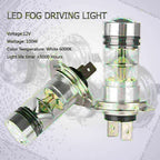 H7 6000K 100W LED 20-SMD Projector Fog Driving DRL Light Bulbs