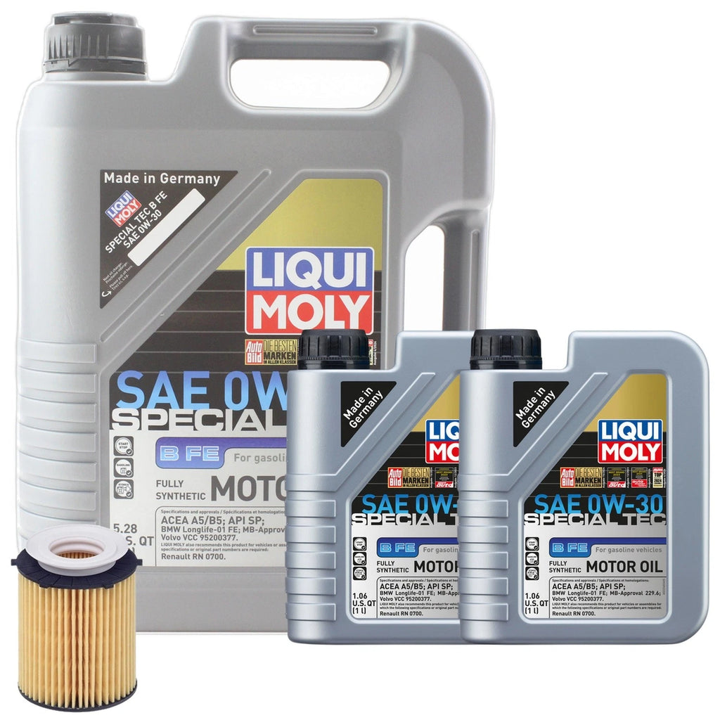 7L Engine Oil Change Kit for Mercedes W205 X253 (0W-30, Liqui Moly, Hengst)