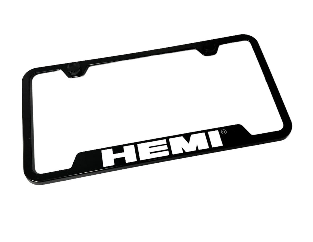 OEM License Plate Frame Notched Black for Dodge Hemi (2006–2024)