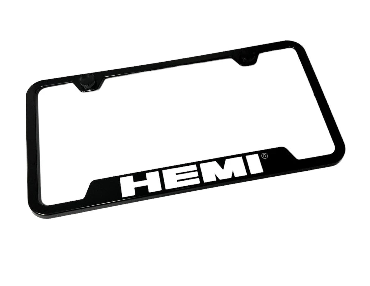 OEM License Plate Frame Notched Black for Dodge Hemi (2006–2024)