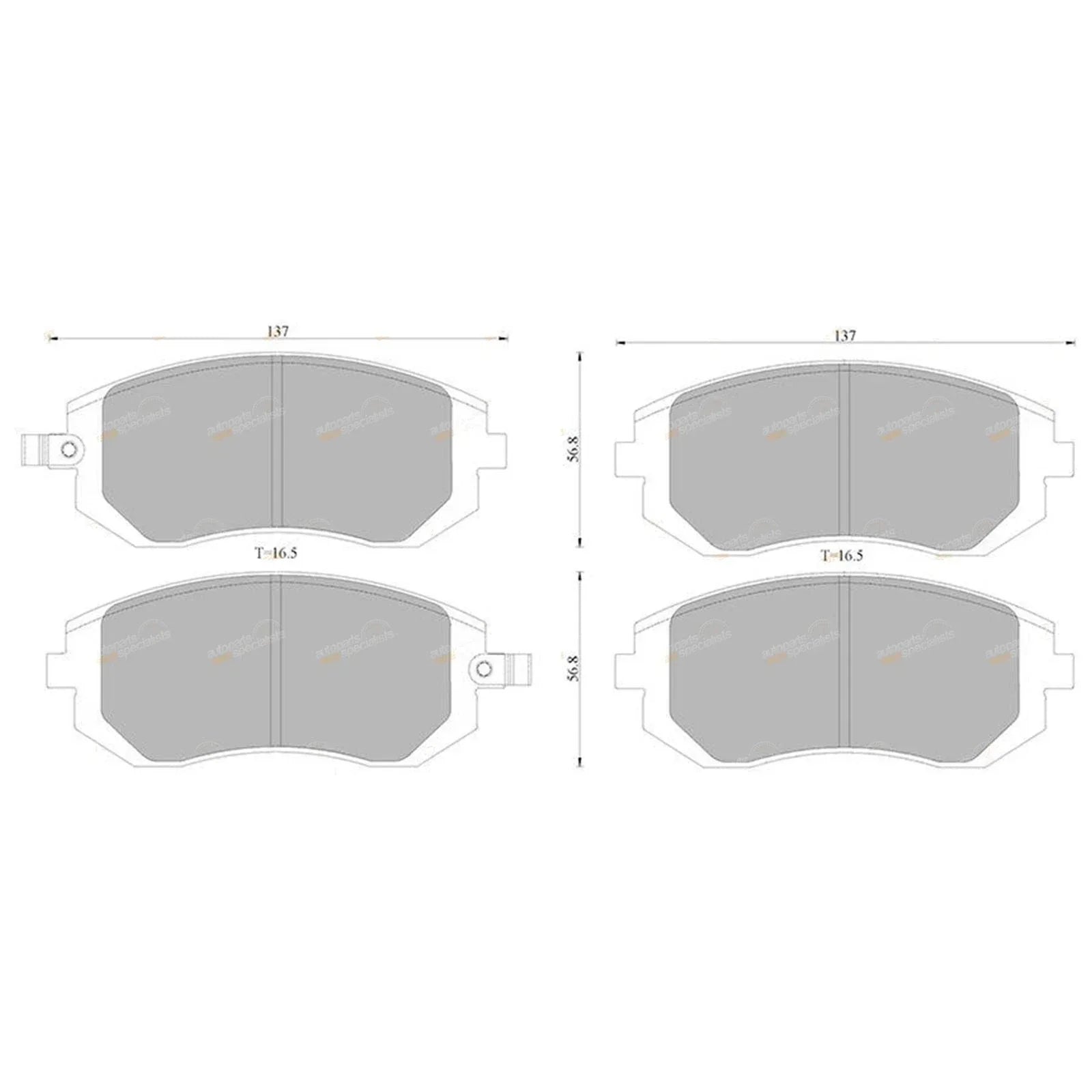 Front Disc Brake Pad Set 2.0L for Subaru BRZ ZN6 (2012-2019)