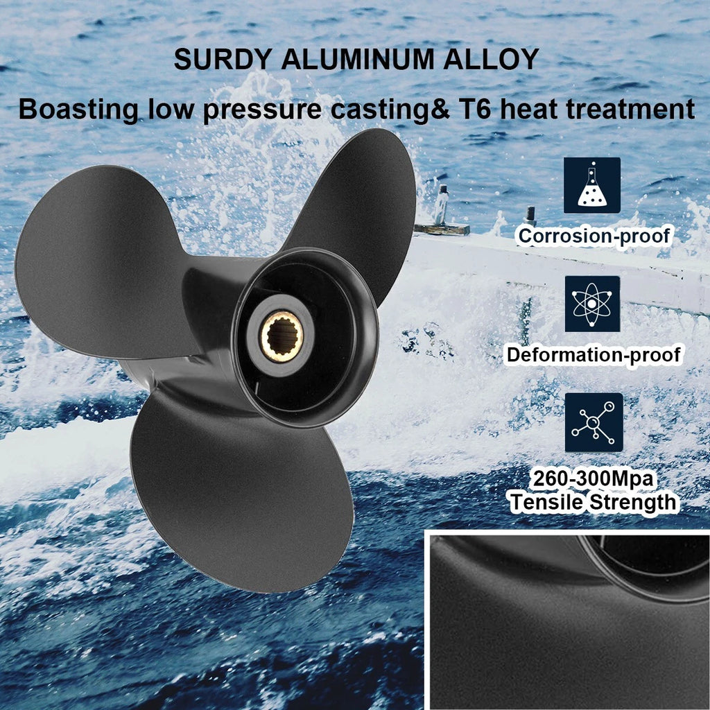 9.25x9 Boat Propeller for Mercury 9.9-20 HP (48-897750A11, RH)