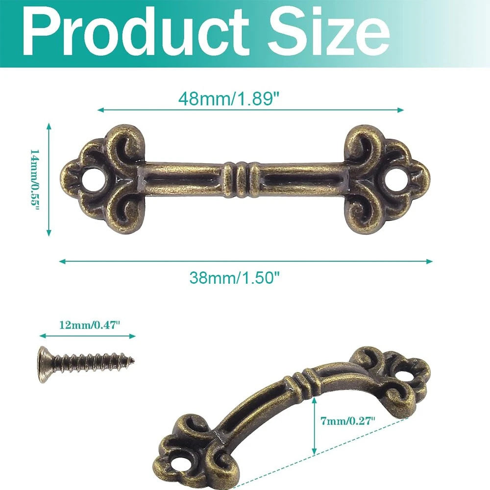 10pcs Antique Bronze Drawer Knob Pulls for Jewelry Box/Cabinet Hardware