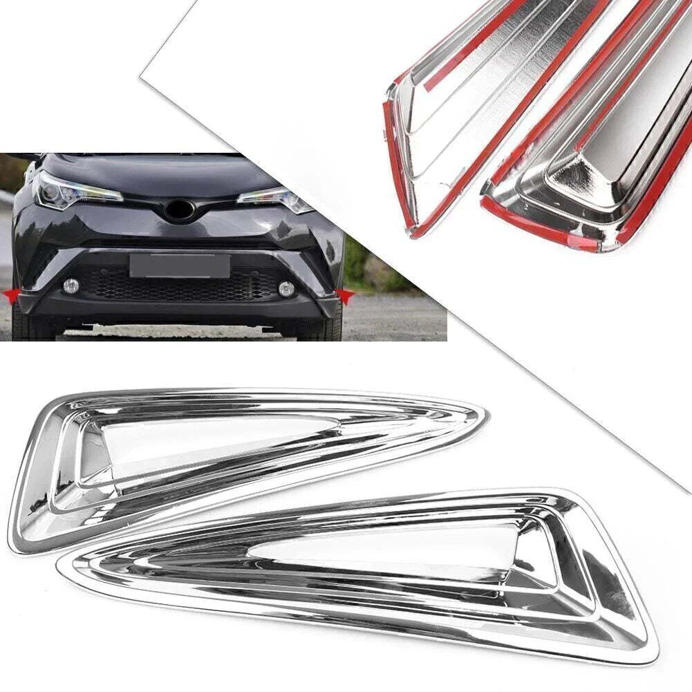 Front Fog Lamp Light Cover Trim for Toyota C-HR (2016-2018) Chrome