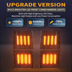Set of 2 Sequential LED Corner Side Marker Lights for Chevy C/K 1500 2500 3500 (1994–1998)