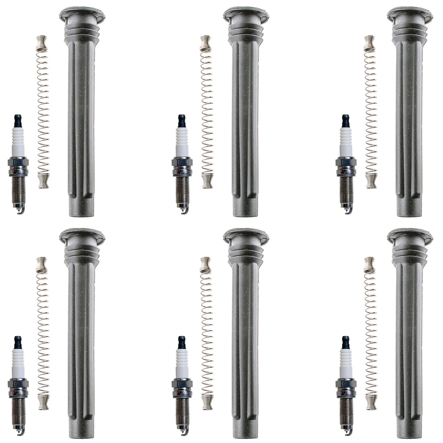 Set of 6 Denso Iridium Spark Plugs & Coil Boots for Ram 1500 Avenger V6 (2008–2019)