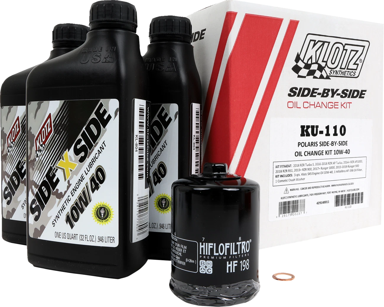 Oil Change Kit for Polaris (10W/40 KU-110)