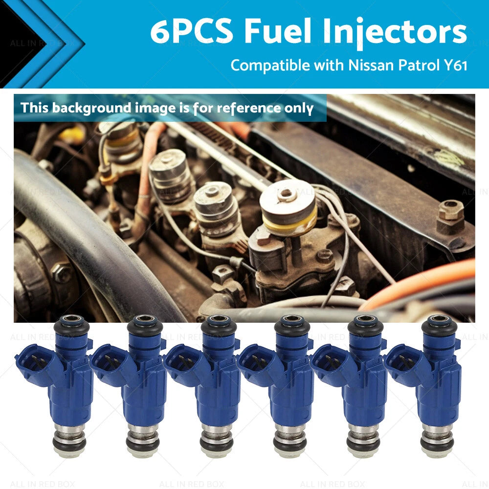 6PCS Fuel Injector for Nissan Patrol Y61 (TB48DE RB25DET) (16600-AA500)