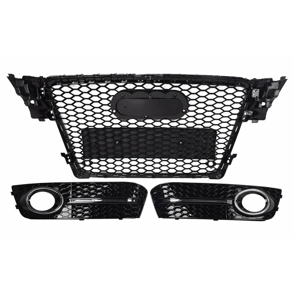 Grille and Bumper Fog Light Bezel for Audi A4 (2009–2012) Honeycomb Style