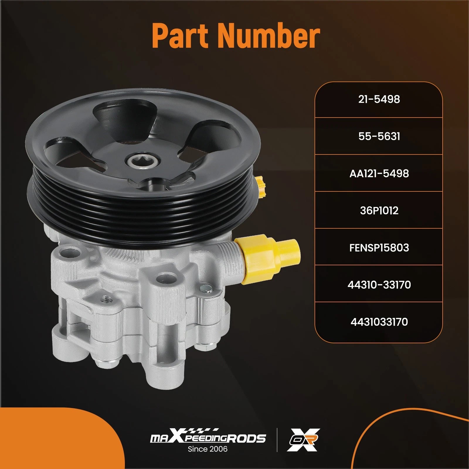 Power Steering Pump & Pulley for Lexus ES350, Toyota Avalon (2005-2012)