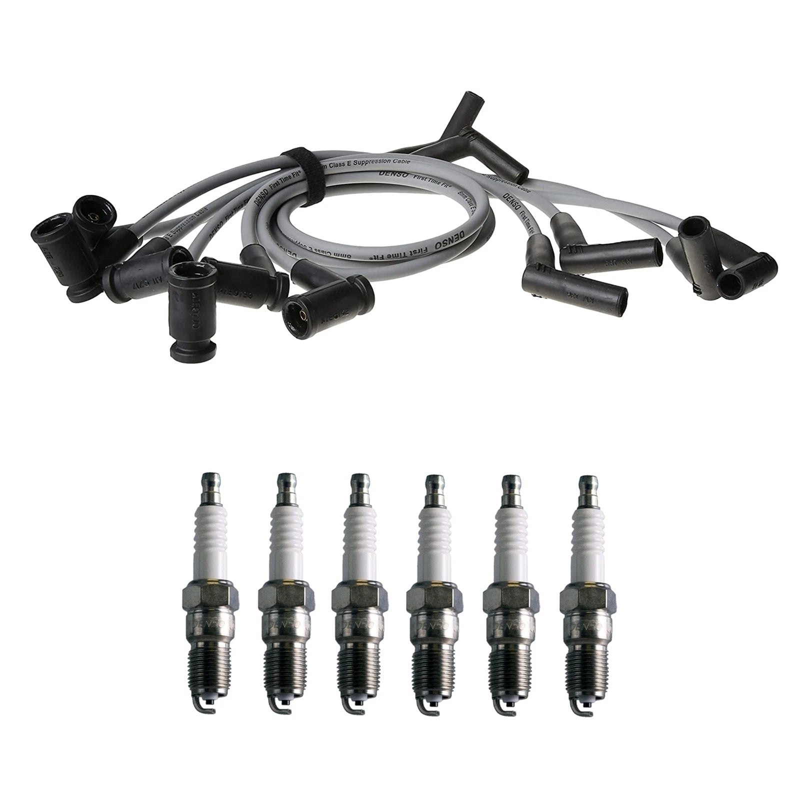 Denso Wire Set & 6 U-Groove Spark Plugs for Ford Mercury 3.0L V6