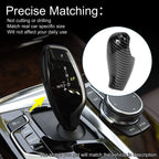 ABS Gear Shift Knob Cover Decal for BMW 5 6 7 Series (Carbon Fiber, Black)