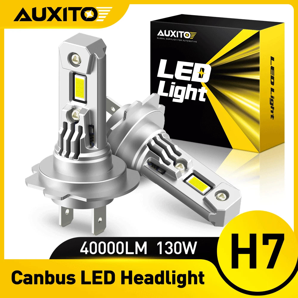 2X H7 LED Headlight Bulbs for 40000LM 6500K White