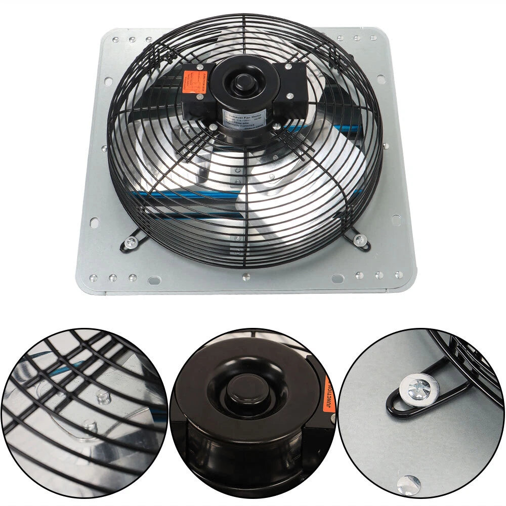 12" Wall Mounted Exhaust Fan for Home Use (1620 RPM)