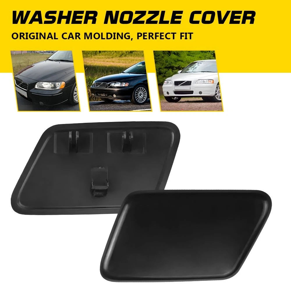 Set of 2 Headlight Washer Jet Spray Covers for Volvo S60 (2005–2009)
