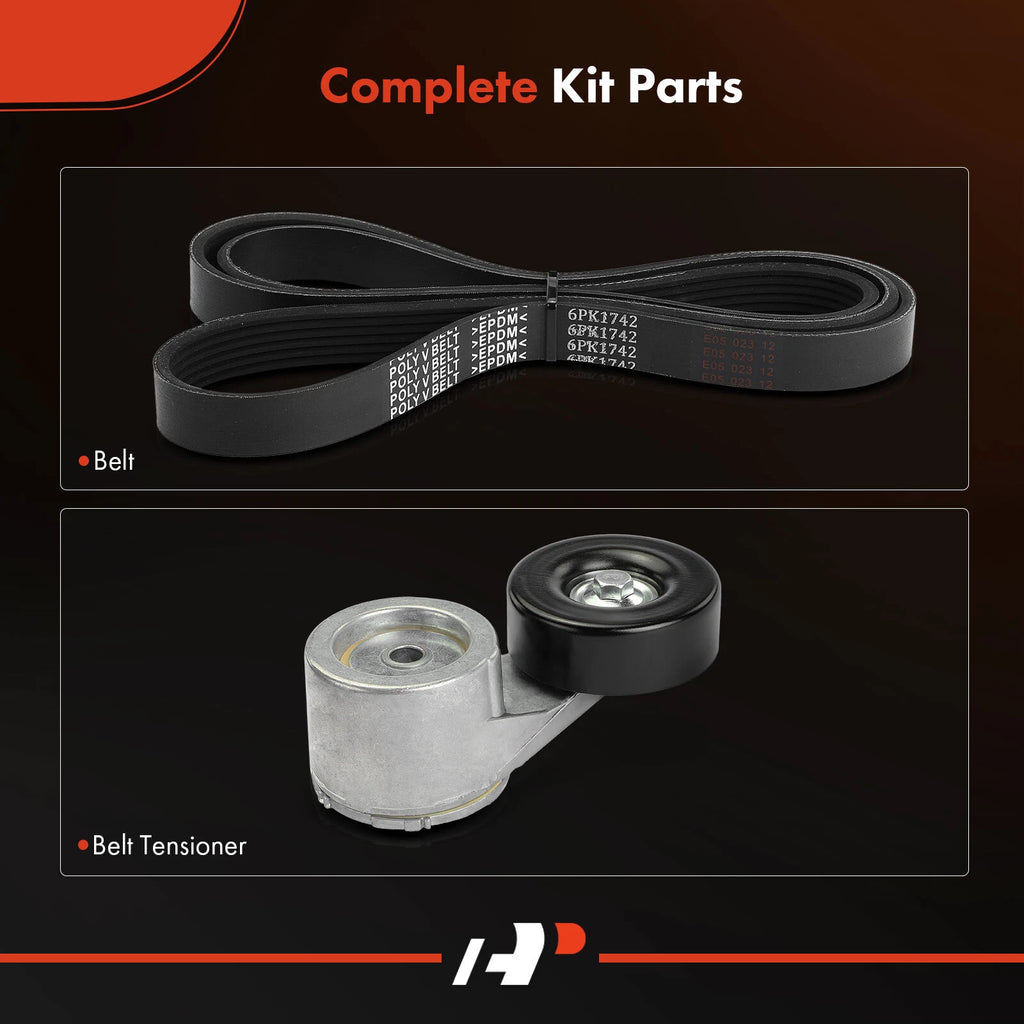 2X Serpentine Belt Drive Component Kit for Ford F-250 F-350 (1988–1995)