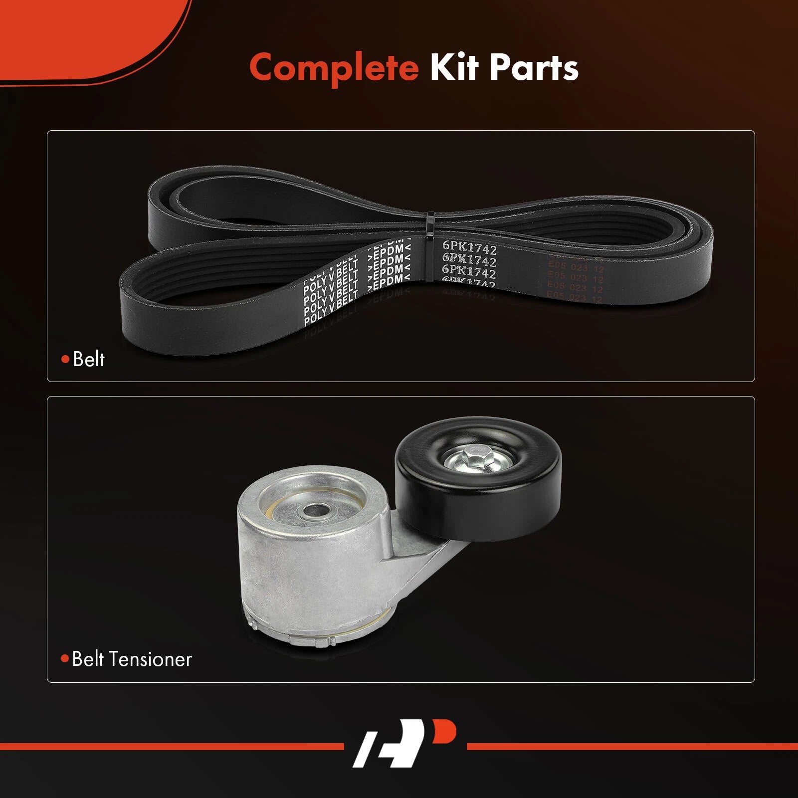 2X Serpentine Belt Drive Component Kit for Ford F-250 F-350 (1988–1995)