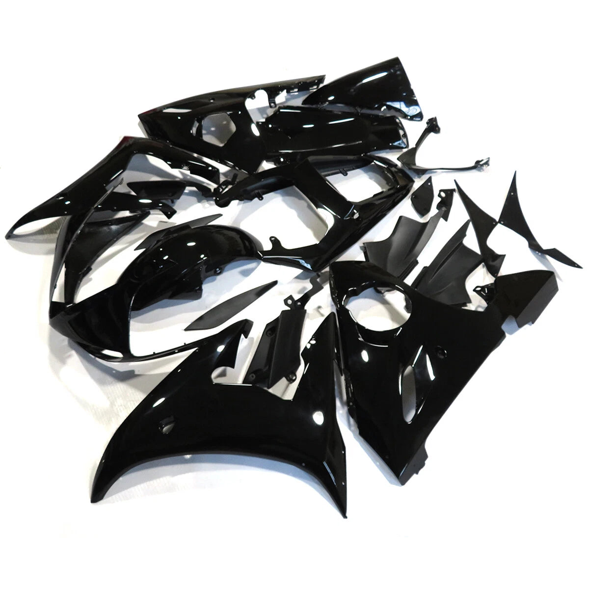 Glossy Black ABS Bodywork Fairing Kit for Yamaha YZF R6 (2003–2004) R6S (2006–2009)