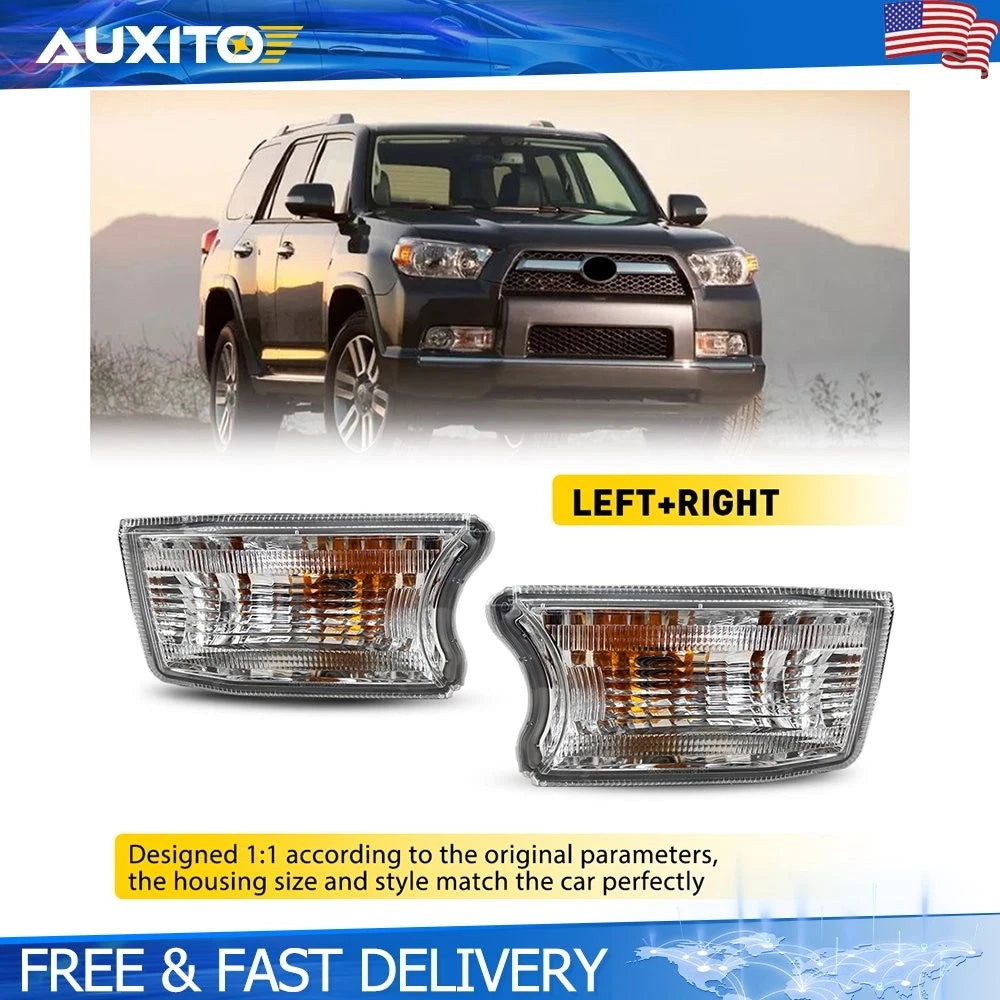 2X Clear Turn Signal Corner Lights for Toyota 4Runner (2010–2014)