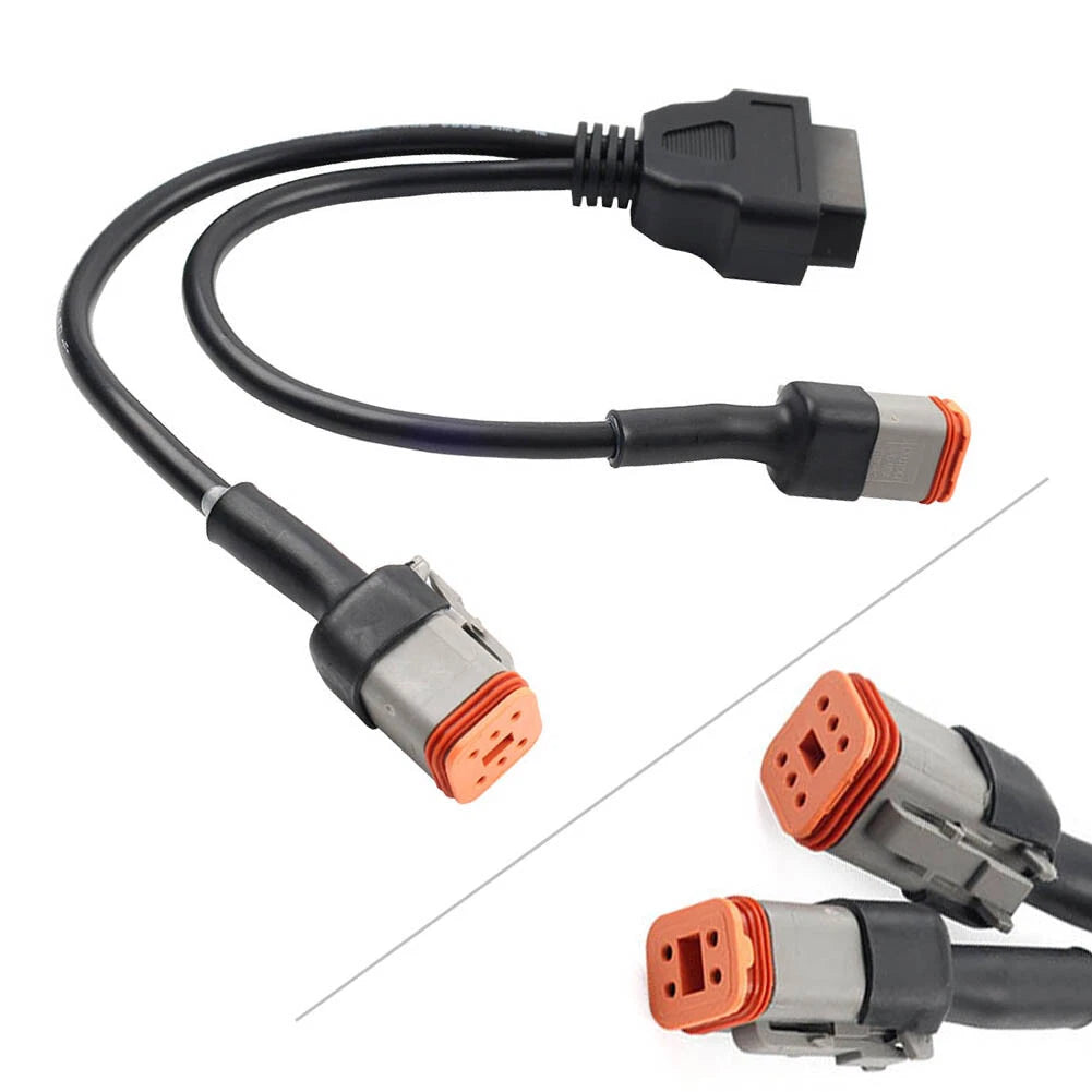 2X 6 Pin 4 Pin to OBD2 Adapter Cable for Harley Motorcycle
