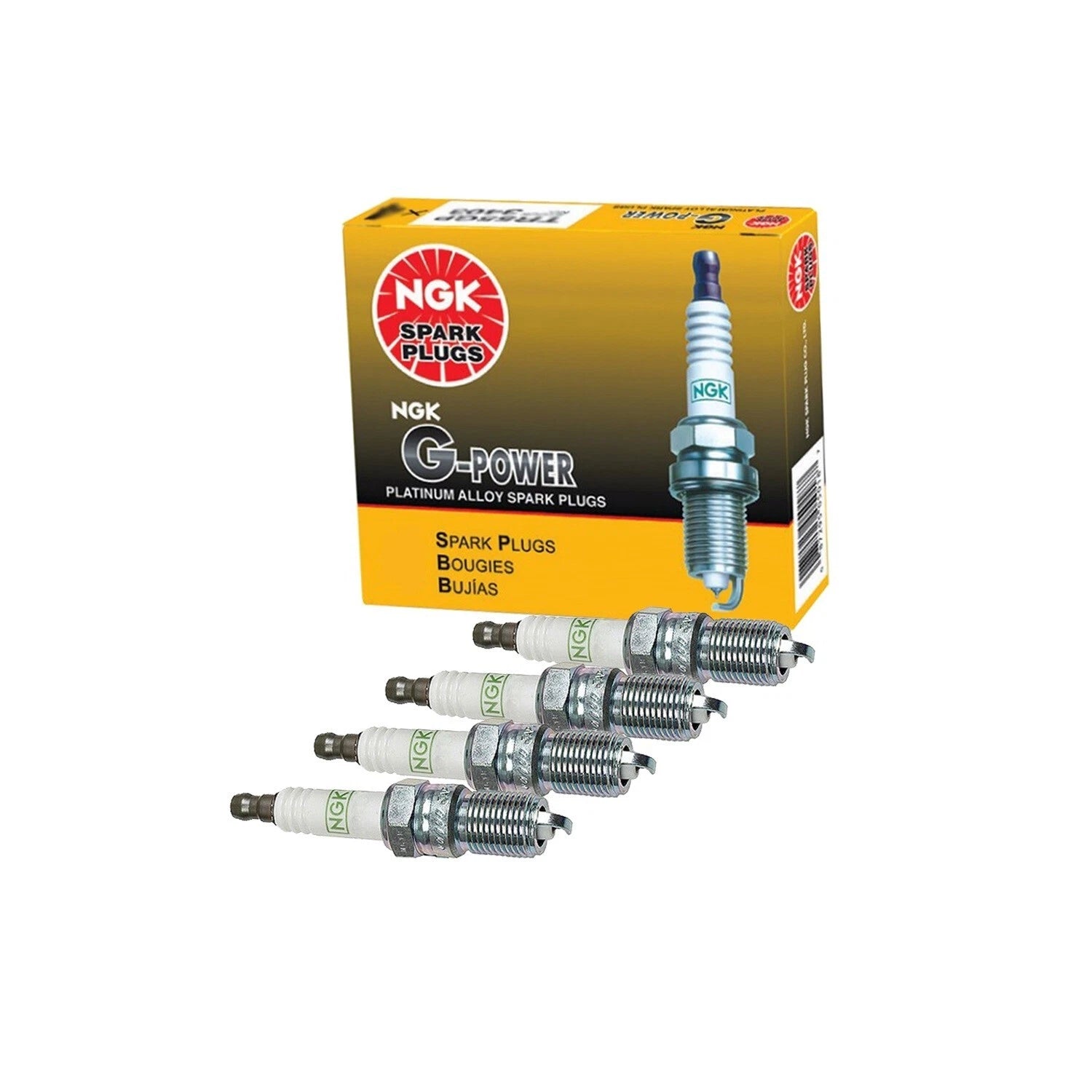 Set of 4 NGK G-Power Platinum Spark Plugs for Buick Chevy Ford Mazda (L4)