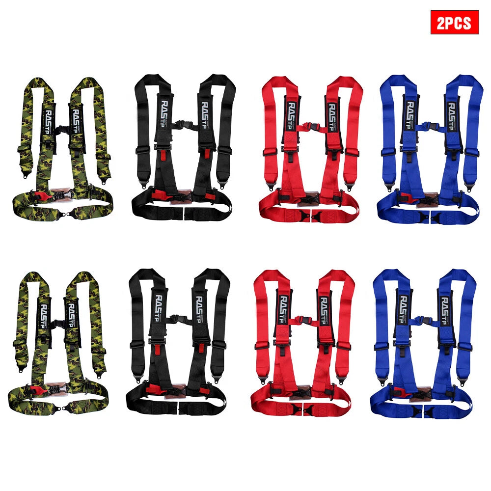 2X 3" Racing Seat Belt Harness 4 Point Quick Release for ATV UTV